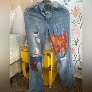 Free people patched up jeans